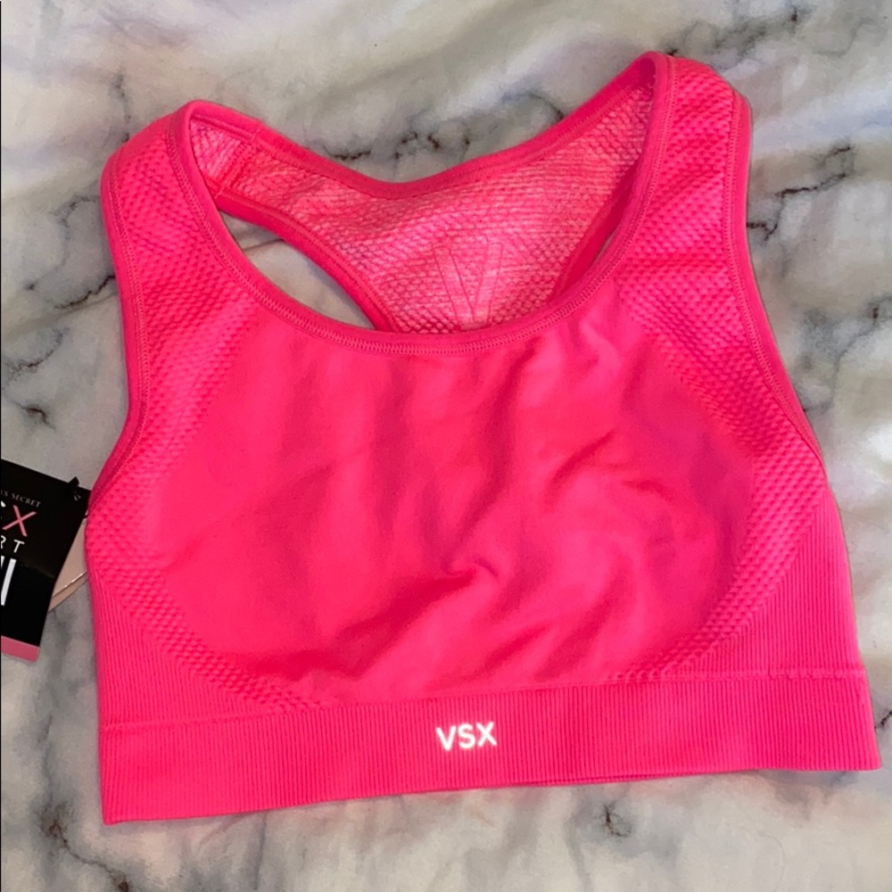 Victoria Secret neon pink reversible sports bra